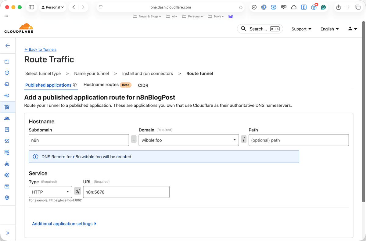 Set the domain and Service